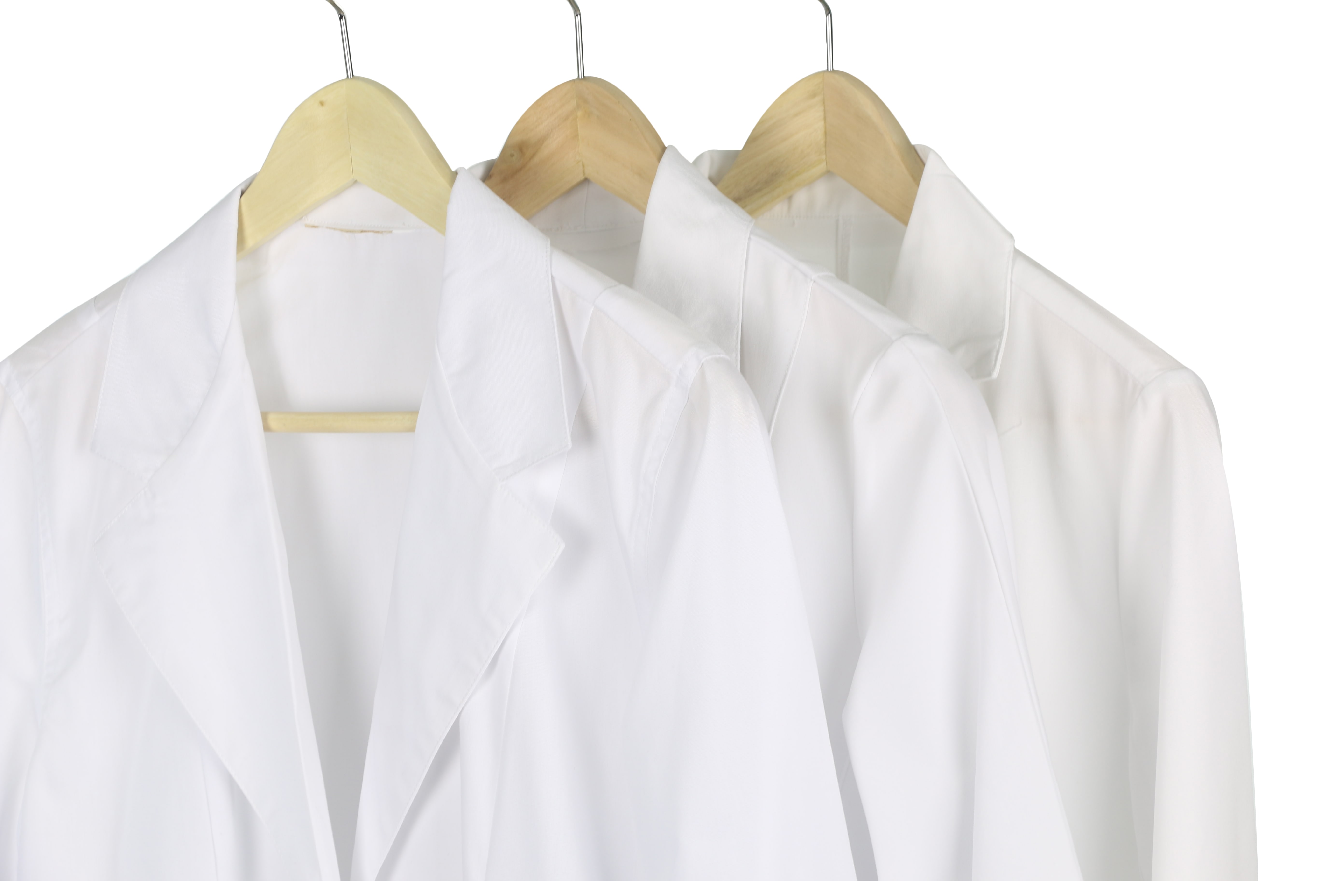brand-name scrubs, lab coats